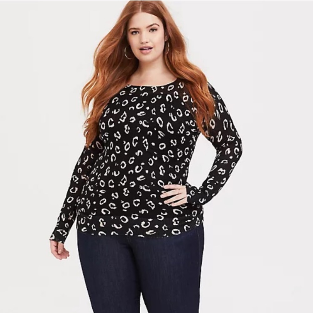 🛑SOLD TORRID Leopard Print Pullover Tunic Sweater - Picture 2 of 11